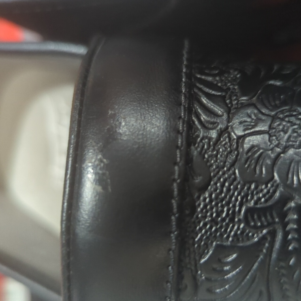 Dansko Black Floral Tooled Leather Clogs 38 - Picture 5 of 5